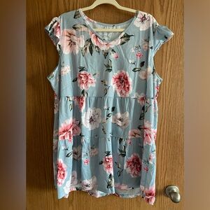 Floral Flutter Sleeve Tank